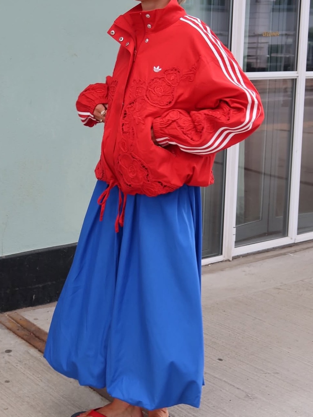 Adidas x ASOS Red Embroidered Track Jacket